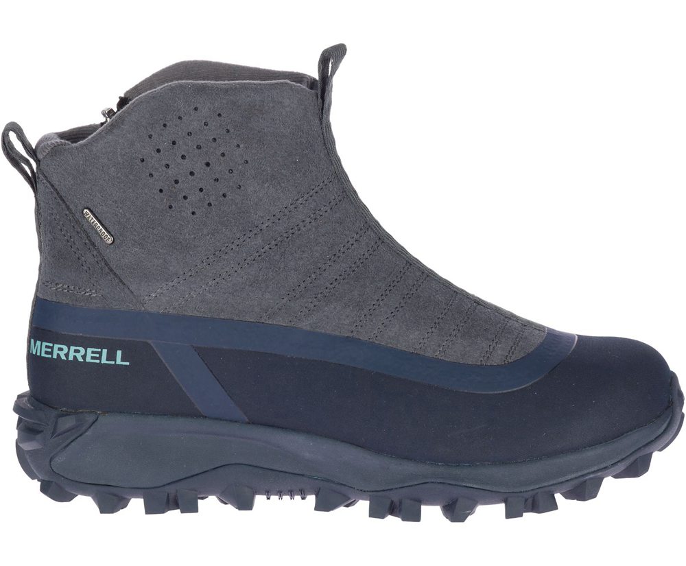 Merrell Boots Grey - Thermo Snowdrift Zip Mid Shell - Womens 45FEOSGLJ